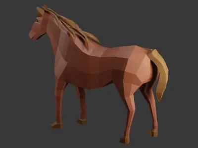 Low Poly Rigged Horse 3d Model 3D model