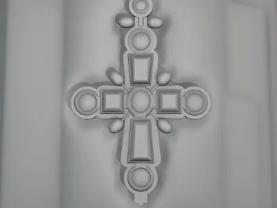 King Tamar Gold Cross  Low-poly 3D model
