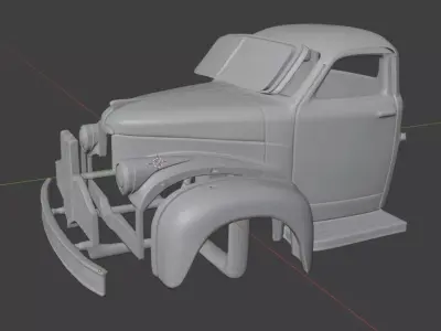 1947 Studebaker M15 truck cab 3D print model