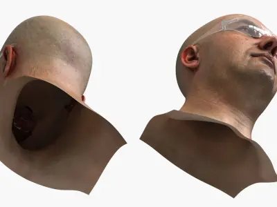 Industrial Safety Glasses on Face 3D model