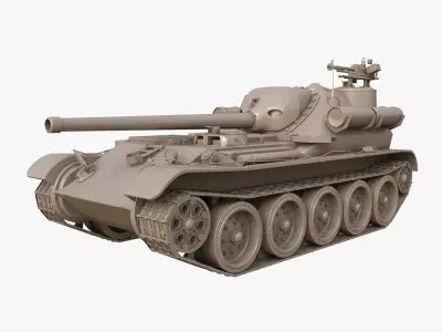 Tank Uralmash SU 101 Clay Mental Ray 3D model