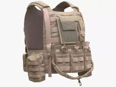 Military Vest 105 - All MH Bodies - UE5 Skeletons - Rigged Low-poly 3D model