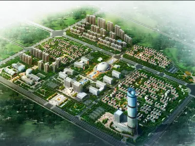 Architecture city in china 3D model