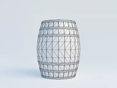 Wine Barrel Low Poly PBR 3D Model Low-poly 3D model