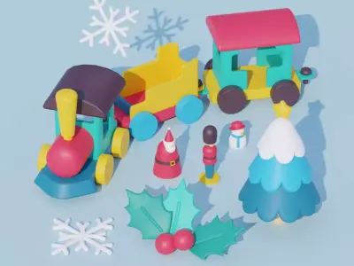 Stylized Cartoon Christmas Collection 3D model