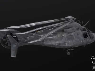 Z-9 Helicopter PBR 3D model Low-poly 3D model