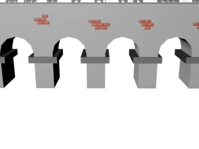 Bridge and wagon 3D model