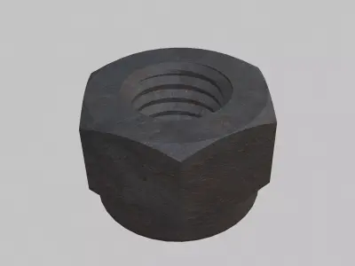 M8 Nut Coarse Threads Lock Type with Rusty Iron Texture 3D model