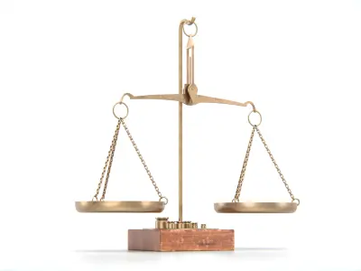 Antique Balance Scale Low-poly 3D model
