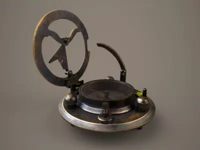 Vintage Compass Low-poly 3D model