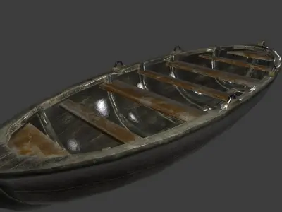 Boat 1 canoe Low-poly 3D model