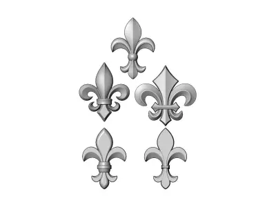 Royal Lily onlay relief miniset 3D print model