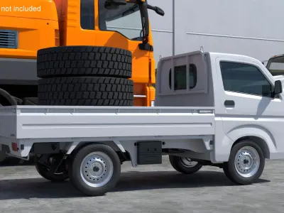 White Carry Truck by Suzuki Simplified 3D model