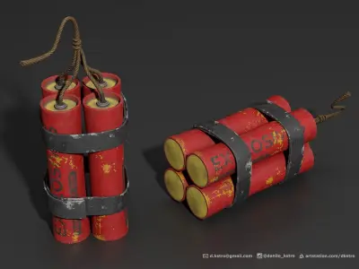 Dynamite - 4k Textures Low-poly 3D model