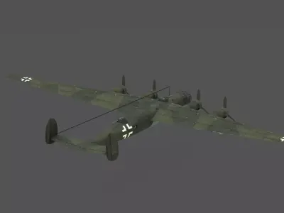 Messerschmitt Me 264 Amerikabomber WWII German Strategic Bomber Low-poly 3D model
