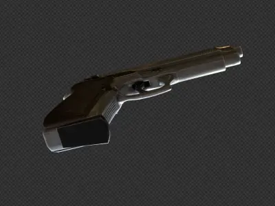 Pistol silver gun Free 3D model