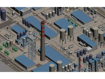 modernized chemical plant 3D model