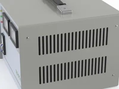 Voltage Stabilizer with Analog Meters Grey 3D model