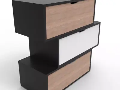 Cabinet drawer chest of drawers Low-poly 3D model