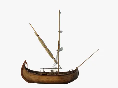 Historical Ottoman Kancabas Boat  3D model