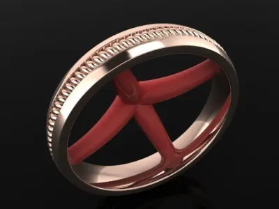 Rope Twist Wedding band Fashion Ring Size7 3D print model