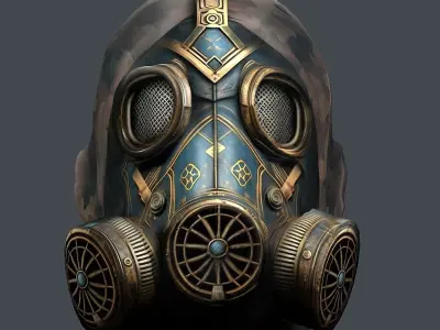 Gas mask helmet 3d model military combat Low-poly Low-poly 3D model