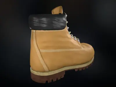 Yellow Timberland Boots Low-poly 3D model