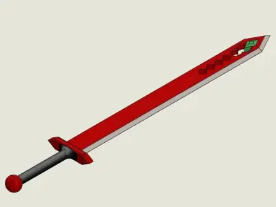 Fantasy Emerald Sword 3D model
