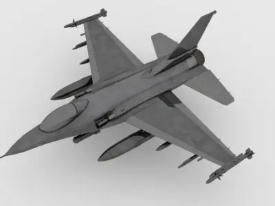  3D Fighter plane Low-poly 3D model