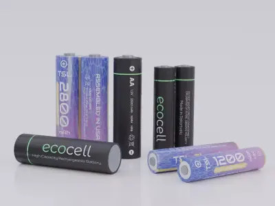 Batteries AA - AAA High-Quality 3D model