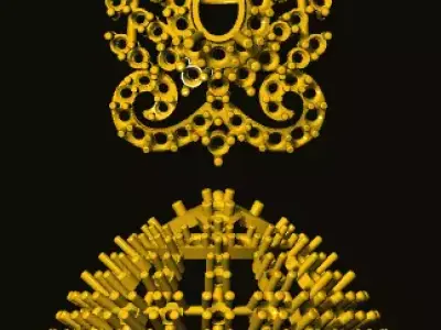 jumka gold tiara 3D print model