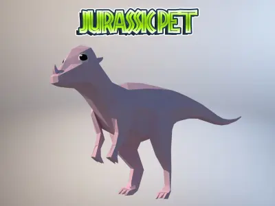 Pachycephalosaurus jurassic pet Low-poly 3D model