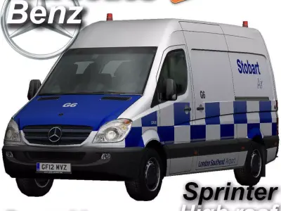 Mercedes-Benz Sprinter Stobart Low-poly 3D model