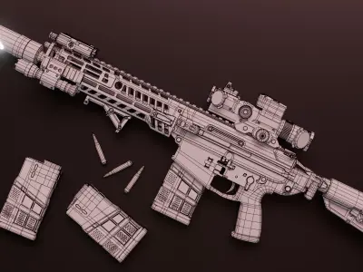 XM7 SIG MCX Spear and AK12BR BUNDLE Low-poly 3D model