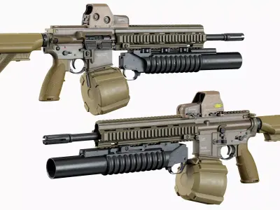 AR 15 Modular Tactical HK416 Low-poly 3D model