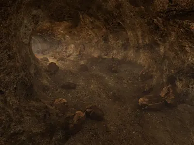  Cave With Tunnel And Rocks 