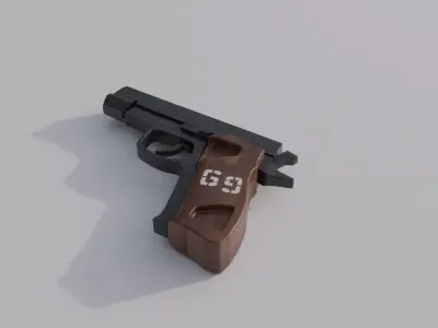 Pistol Gun Low-poly 3D model purchase