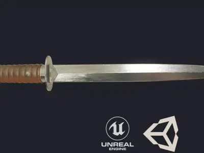 Dutch WWI M-1915 Stormdolk Knife-Sample Free low-poly 3D model