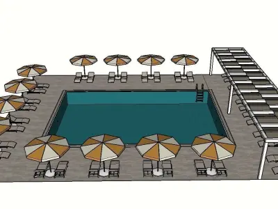SWIMMING POOL Low-poly 3D model