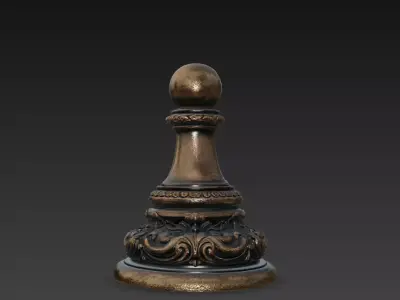 Ornamental Chess Pawn Sculpture - Decorative Classic Pawn 3D print model