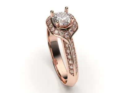 solitaire with ring sizes  8 part S23 3D print model