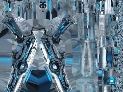 Neon Pulse Blaster Low-poly 3D model