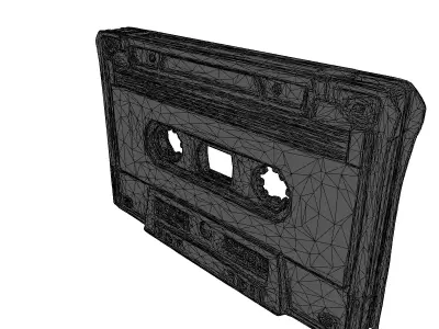 RetroFuturistic Neon Audio Cassette 3D model