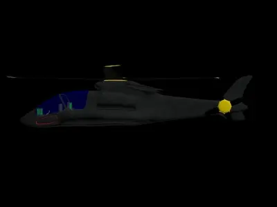 Spectre Combat Helicopter Low-poly 3D model