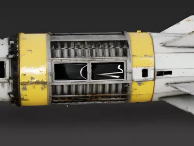 Realistic Crashed Spacecraft 3D Model Low-poly 3D model