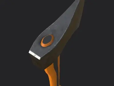 Rustic Clean Safety Axe Triple Textured Low-poly 3D model