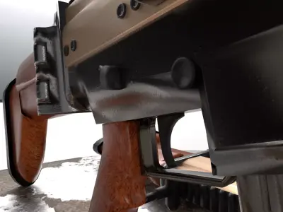 Realistic Assault Rifle Low-poly 3D model