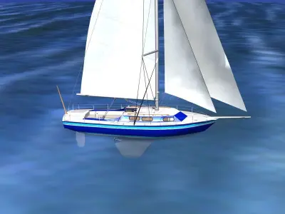 30 Foot Sailboat V08 3D model