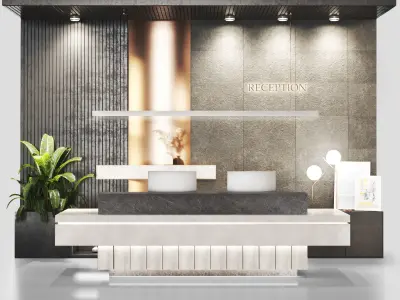 Reception-lobby dark theme2 Low-poly 3D model