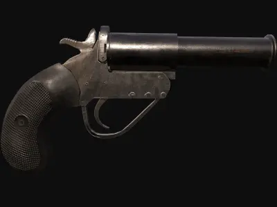 British Flare Gun Free low-poly 3D model